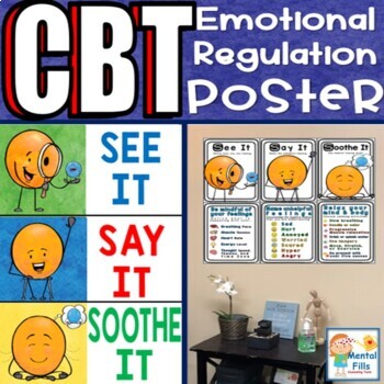 Preview of Teach How to Recognize Feelings and Cope: SEE IT, SAY IT, SOOTHE IT POSTER