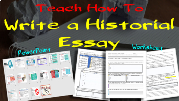 Preview of Teach How to Write a Historical Essay w/ PowerPoint and Worksheet