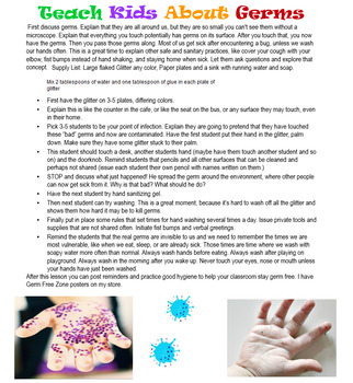 Preview of Teach Kids About Germs Fake Germ Activity Remote Learning