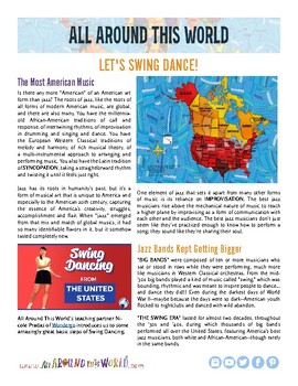 Preview of Teach Kids About Jazz -- Swing Dancing -- All Around This World