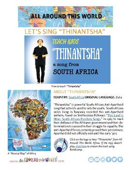 Preview of Teach Kids About South Africa by Singing "Thinantsha" -- All Around This World