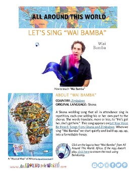 Preview of Teach Kids About Zimbabwe -- Let's Sing "Wai Bamba" -- All Around This World