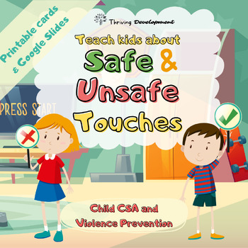 Preview of Teach Kids about Safe & Unsafe Touches: 30 Illustrated Cards & Google Slides