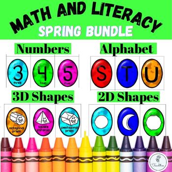 Preview of Teach Kindergarten Math and Literacy with Fun Spring and Easter Centers