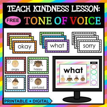 Preview of Teach Kindness: Free Voice Tone SEL Activity for in Person + Distance Learning