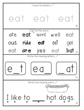 Teach Me Sight Words: EAT [Interactive Center with Printables and Audio]