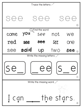 Teach Me Sight Words: SEE [Interactive Center with Printables and Audio]