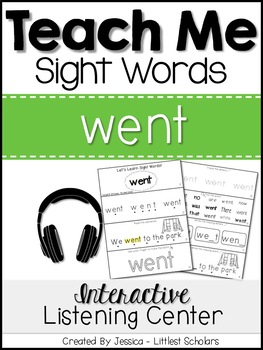 Teach Me Sight Words: WENT [Interactive Center with Printables and Audio]