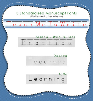Preview of Teach Me To Write Manuscript Font