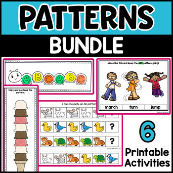 Preview of Teach Patterns Bundle, Math Centers, Non-Themed Printables Packet