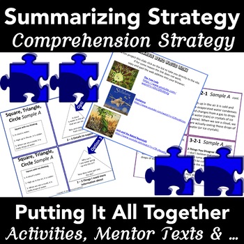 Preview of Teach Summarizing Teacher Task Cards:  6 Strategies  Grades 1-6