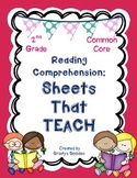 Reading Comprehension: Sheets That Teach (2nd Grade - Comm