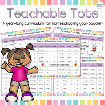 Preview of Teachable Tots: Toddler Lesson Plan Year-at-a-Glance Freebie