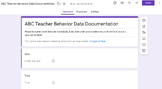 Teacher ABC Behavior Documentation: Functional Behavioral 