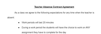 Preview of Teacher Absence Agreement