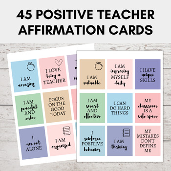 Preview of Teacher Affirmation Cards | Positive Words of Encouragement for Teachers