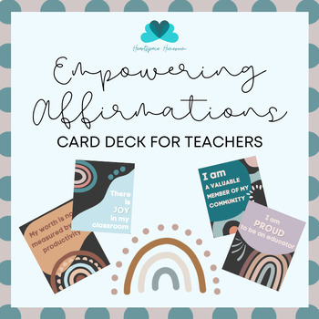 Preview of Teacher Affirmations Card Deck ~ Staff Morale ~ Self Care ~ Wellness