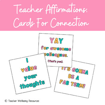 Preview of Teacher Affirmations: Cards For Connection (Tropical)