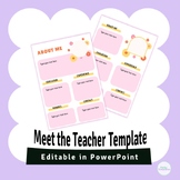 Teacher All About Me Editable Template | Flower Theme Templates