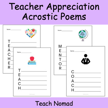 Preview of Teacher Appreciation Week Acrostic Poems