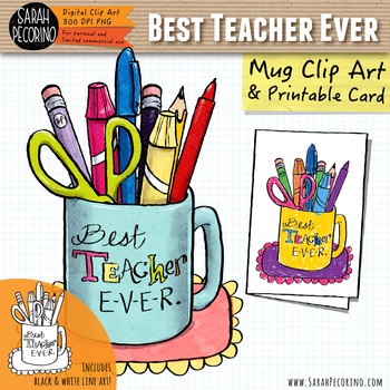 Preview of Teacher Appreciation: Best Teacher Ever Clip Art & Card {FREE}