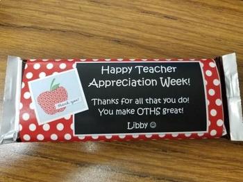 Preview of Teacher Appreciation Candy Bar Wrappers