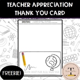 Teacher Appreciation Card FREEBIE!