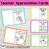 Teacher Appreciation Cards - End of Year cards (B&W - Blan