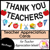 Teacher Appreciation Cards | Handmade | NO PREP