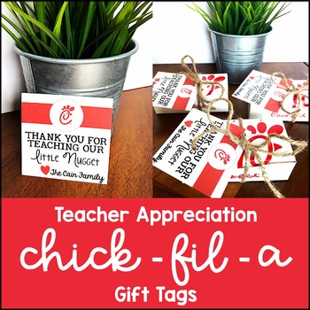 Chick fil a Thank you tag Customizable Template DIY