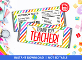 Teacher Appreciation Chocolate Bar Wrappers - Printable Ca