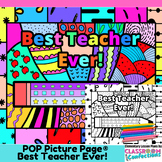 Teacher Appreciation Coloring Page Best Teacher Pop Art Co