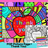 Teacher Appreciation Coloring Page Thank You Pop Art Color