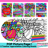 Teacher Appreciation Coloring Pages BUNDLE Fun Pop Art Col