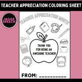 Teacher Appreciation Coloring Sheet