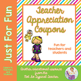 Teacher Appreciation Day Reward Coupons Principals