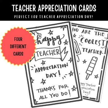 Teacher Appreciation Day/Week Cards by Salt and Stone Design Co | TPT