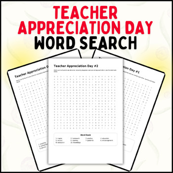 Preview of Teacher Appreciation Day Word Search: A Printable Puzzle for Your Classroom