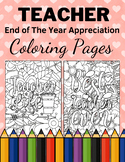 Teacher Appreciation End of The Year Thank You Coloring Pages