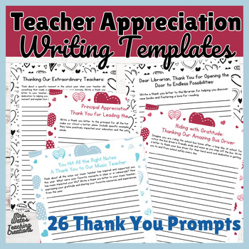 Preview of End of Year Creative Writing Thank You Letters & Teacher Appreciation Week Ideas