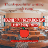 Teacher Appreciation Essay Scaffold