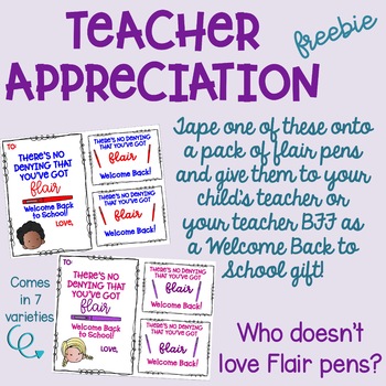 Teacher Appreciation FLAIR PENS by Stations Creations and