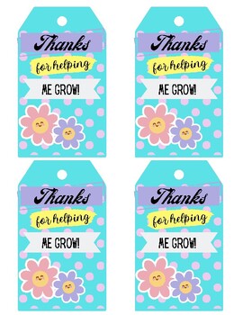 Teacher Appreciation Flower Gift Tags by RobinBirdCreations | TPT