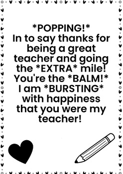 Preview of Teacher Appreciation Flyer/Handout