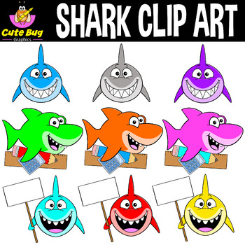 Preview of Teacher Appreciation Freebie! | Colorful Shark Clipart | Classroom Decor