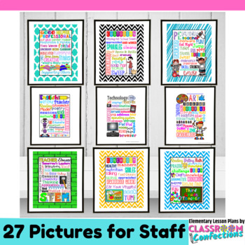 Preview of Teacher Appreciation Gift Bundle : Gifts for Staff : Subway Art Teacher Morale