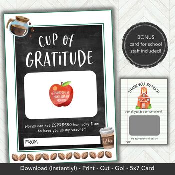 Coffee Cup Gift Card Holder, Teacher Appreciation, Thank You Gift