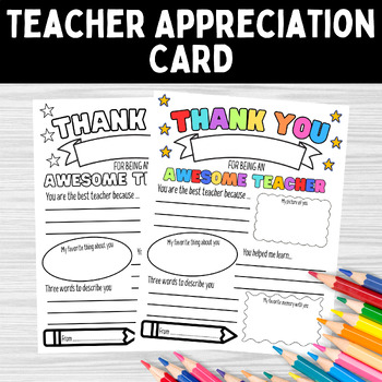 Preview of Teacher Appreciation Gift Printable Teacher Appreciation Week Gift