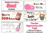 Teacher Appreciation Gift Tags | 5 Gift & Tag Designs | Ea