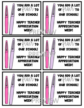 Teacher Appreciation FLAIR PENS by Stations Creations and